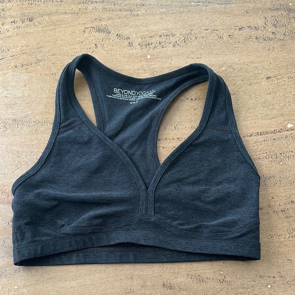 Beyond Yoga Black Racerback Sports Bra